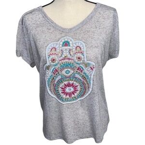 Fifth Sun XL grey HAMSA Tee runs true to size